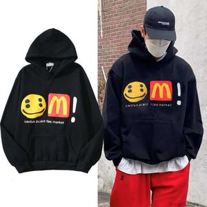 Designer Hoodie Herren Sweatshirts Mode Streetwear Cpfm Mcdonalds Sweater Co Br ed Smiley Face Foam Print High Street Hip Hop Lose Samt Kapuzenpullover Herren Damen