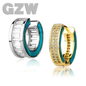 GZW Creative Brincos de brilho colorido para homens e mulheres transmitindo brinco de diamante quadrado de clipe de clipe e verão vestem breos da moda