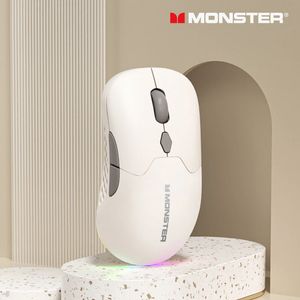 Möss Monster KM4 2 4GHz trådlös mus PC Bluetooth Gaming Laptop Type Accessory för Windows med USB -mottagare 231117