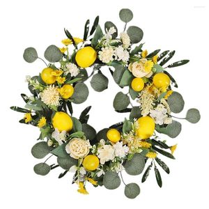 Dekorativa blommor chic faux silkblomma ingen vissnande DIY UV-resistent Easy Care Artificial Door Wreath