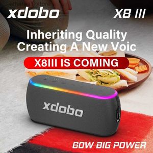 携帯電話スピーカーXDOBO X8III 60WパワーワイヤレスBluetoothスピーカー屋外ポータブルコラムRGBライトサブウーファー360ステレオTWSブームボックスHIFI Q231117