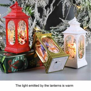 Decoração de festa 5.1 em LED Christmas Decorations Lanterns Luz quente Papai Noel Ornamentos sem chamas Elks Snowman
