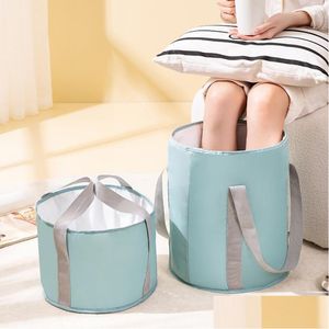 Other Home Garden Foot Treatment Foldable Tub Portable Bath Bag Wash Basin Water Bucket Large Capacity Feet Spa Mas Washing For Out Dh5Bd