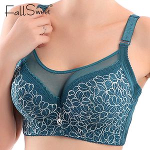 Bras FallSweet Sexy Lace Bras For Women Push Up Bra Underwire Thin Cup Brassiere Plus Size Female Lingerie P230417