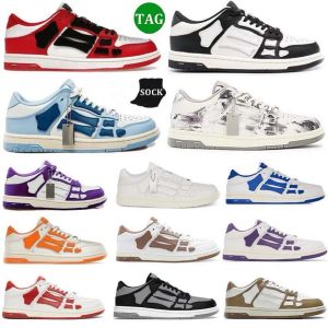 Sıradan Ayakkabı Moda İskelet Kemikleri Runner Top Low Skel Skel İskelet İskeletleri Kadın Erkekler Siyah Beyaz Deri Lüks Sneakers Dantel Ayakkabı Orijinal Spor Eğitmeni