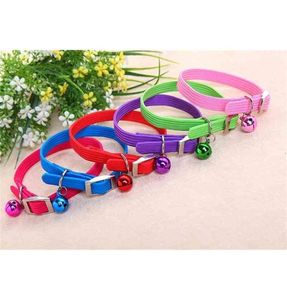 12 PCSLOT Elastic Collier Chat Valp Pet Dog Cat Collar Bell Coleira Gato för Small Chihuahua Teddy Kitten 130cm Hela 210328833957