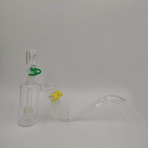 Glass Hookahs Ash Catchers 14mm 45度J-Hookアダプターが付いていますスノースクリーンボウルが付いています