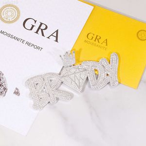 Customization Supertrendy Heart letter Pendant GRA Moissanite diamond Pure S925 Pendant for cool guys