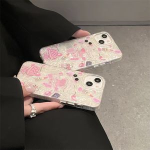 iPhone 14のデザイナー女性電話ケース13 Pro 12デザイナーシリコンプリントカバー豪華なYtransparent Mobile Shell Protection Case Prints