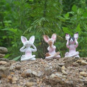 Decorative Figurines Whimsical Buddha Figurine Sphinx Meditation Crafts Kitten Statues Garden 5x3.6x8.3cm Outdoor Resin Sculpt G0p8