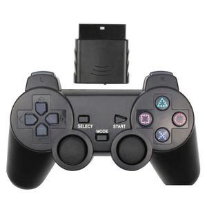 Spelkontroller Joysticks för Sony PS2 Trådlös styrenhet Transparent Clear GamePad PlayStation 2 Joystick 2.4G CONTROLE Support Blu DH1FR