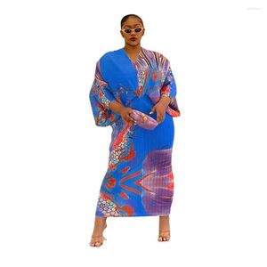 Abbigliamento etnico Abiti africani per donna Primavera Autunno Africa Abito in poliestere Sexy scollo a V Slim Office Lady Party