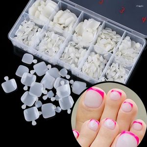 Falsche Nägel 100/500/600 STÜCKE Full Cover Fake Toe Natural Clear Square Press On Nail Tips Wiederverwendung von professionellen Acryl-Entfernungswerkzeugen