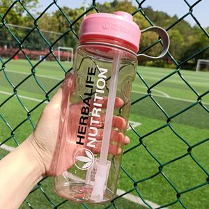 water bottle 1000ml Herbalife Nutrition Water Bottles Large Capacity Water Bottle 1L Sports Bottle Portable Straw Water Cup P230324