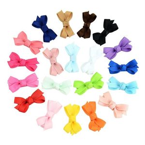 Mixiu 20st Set 2 tum mini Solid Hair Clip Bow Fullt Wrapped Safety Hairpin Boutique Barrettes Kids Lovely Hair Accessories243b