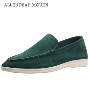 Платье обуви Summer Walk Высококачественная педали Lazy Soft Bottom Loafers Большой размер 4146 Кожаные повседневные мужские туфли 230417