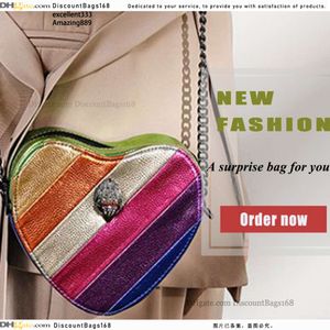 Designer bag Kurt geiger Big Cross Body Soft Leather Handbags Treasure-G Top Stripes Rainbow Bag Leather Eagle Head Metal Sign Purse MINI Gold Chain