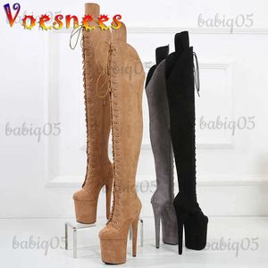 Buty zamszowe buty 2022 Buty taneczne Strippel High Heels Women Sexy Show Buty Party Club 20 cm Obcasy Platforma Buty na wysokim obcasie T231117