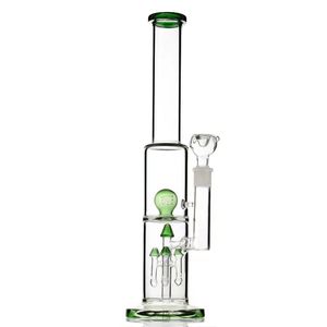 17.2 inches straight tube hookah thickness glass bong with circ ball percolator and 5 rocket perc and 18mm female joint