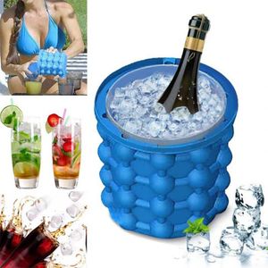 Glassverktyg Silikon Ice Cube Maker Ice Cube Mold Tray Portable Bucket Wine Ice Cooler Beer Cabinet Kök Verktyg Dricker Whisky Freeze 230417