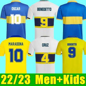 2022 2023 BOCA Juniors Soccer Jerseys Fan Wersja Villa Saio Men Kids Benedetto Saio Camisa de Futebol 22 23 Koszula piłkarska Tevez Fan Player