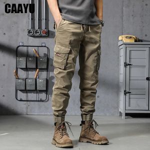 Mens Pants CAAYU Joggers Cargo Casual Hip Hop Y2k MultiPocket Male Trousers Sweatpants Streetwear Techwear Tactical Khaki 231116