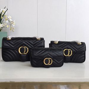 Tasarımcı Omuz Çantası Zinciri Crossbody Bag Cowhide Dalga Deseni Cüzdan Moda Kadınlar El çantası G Klasik Flip Küçük Kare Çanta 3 Boyut Çanta Mini Lady Bags