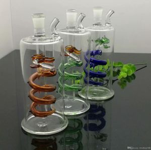 Smoking Pipe Mini Hookah glass bongs Colorful Metal Shape Colorful spiral faucet glass hookah