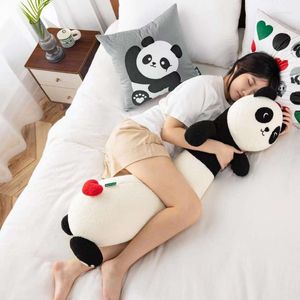 Kudde 110x28cm söt panda plysch för att sova och benstöd mjuk lång bäddsoffa fyllda djurflickor