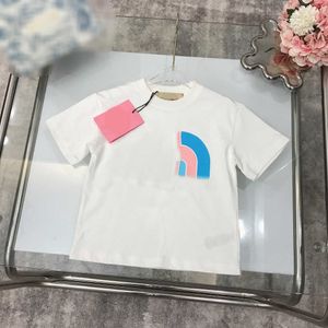 Maglietta per bambini 23ss Maglietta bianca per bambini a maniche corte T-shirt per bambini firmata Ragazzi ragazze Girocollo T-shirt con stampa logo in puro cotone classico Abbigliamento per bambini di alta qualità