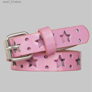 Belts Kaii Pink Y2k Belt Women Jeans Buckle Adjustable lticolor Cute Heart Studded Belt Korean Fashion Y2k Accessories 105CML231117