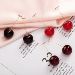 dangle earringsシミュレーションレッドチェリー女性フルーツステートメントイヤリングウェディングパーティー韓国の宝石ギフト