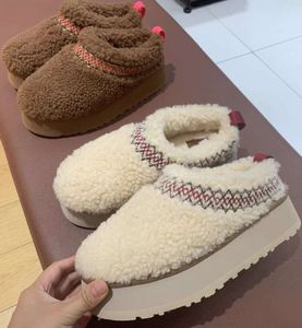 Kuzu yün Tasman hardal tohum botları tazz terlikleri klasik ultra mini platform kar bot slip-on shears derisi shearling kış tasarımcısı Avustralya Anti-kayma