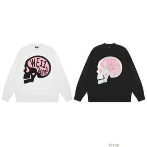 Tasarımcı Sweaters Erkek Kazak Hoodie biz Koreli 11done Eğlence Kafatası Baskı Örme Süveter İyi Erkekler Kadınların Gevşek Yuvarlak Boyun Çift Trendi