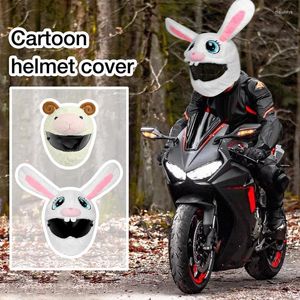 Motorcykelhjälmar Hjälmhatt Plush Head Cover Funny Animal Full Face Headgear Moto Gear Off-Road Motocross Breattable