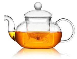 Glass Teapot Stovetop Safe Clear Teapot with Removable Infuser Loose Leaf and Blooming Tea Make