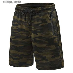 Men's Shorts 2021 Men Sports Shorts Camouflage Zipper Pocket Running Shorts Mesh Quick Dry Training Fitness Five Pants Breathable Gym Shorts T230414