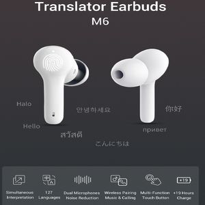 Le cuffie per traduzione Bluetooth intelligenti M6 di vendita calda transfrontaliera supportano la traduzione multinazionale di 127 lingue Auricolare Bluetooth