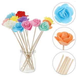 Dekorativa blommor Diffusor Sticks Flower Reed Aroma Oil Stick Reeds Essential flyktig trägoft Floral Rattan Rose