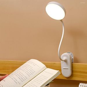 Masa lambaları LED okuma hafif yurt çalışması üzerine klips USB şarj edilebilir göz koruma öğrenci lambası