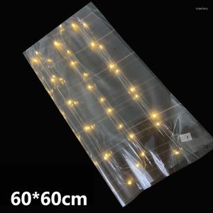 Jewelry Pouches Bouquet Packaging Film Creative Waterproof LED Lights Transparent Cellophane Flower Decoration Crafts Wrapping Paper