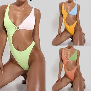 Sexig färgglad badkläder Push Up Thong Bikini High Cut Bandage Swimsuit Women 2021 badkläder Swims Beach Wears baddräkt för WOMA256B