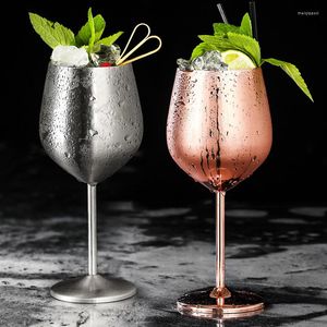 Wine Glasses Stainless Steel Cocktail Beer Glass Creative Bar Restaurant Champagne Gold Rose CookingUtensils 500 Ml 1pc