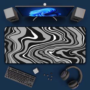 Mouse Pads Apoios de Pulso Cinza Branco Gaming Mousepad XXL Teclado Gamer Velocidade Estética Tapete de mesa Arte 900x400 700X300 Mouse Pad Mouse Pad Liquid Strata YQ231117