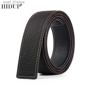 Belts HIDUP Quality Genuine Leather Belt Pin Slide Style Belts 3.7cm Width Belts Strip Only Without Buckle Jeans Accessories NWJ1057L231117