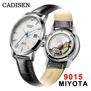 Other Watches CADISEN Men Automatic Mechanical Wrist Watch MIYOTA 9015 Top Brand Luxury Real Diamond Curved Sapphire Glass Clock 231117