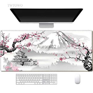 Mouse Pads Wrist Rests Sakura Japanese Cherry Blossom Mouse Pad Gaming XL Home New HD Mousepad XXL keyboard pad Non-Slip Office Carpet Laptop Mice Pad YQ231117