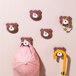 Ganchos kawaii urso parede gancho de parede decorativa suporte para pendurar roupas chapéu de cachecol de cachecol cabide cabide de porta rack rack decoração de quarto fofo decoração