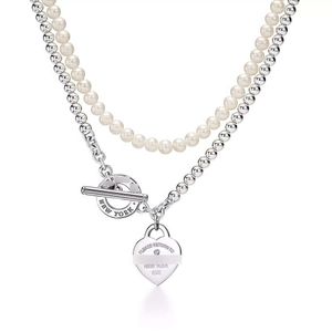 Designer high quality T Family Seiko Pendant New Beads Tiffanyitys necklaces OT Love Necklace with Diamond Sweater Chain Net Hot Pendant necklace
