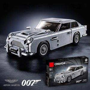 Other Toys 1290PCS DB5 Classic Car 007 Model Building Blocks 10262 Assemble Bricks Birthday Christmas Gift 231117